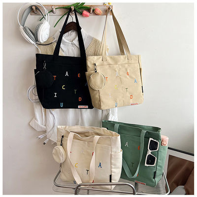 2023 Canvas Tote schoudertas voor zachte vrouw in medium 30-50cm aangepaste kleur