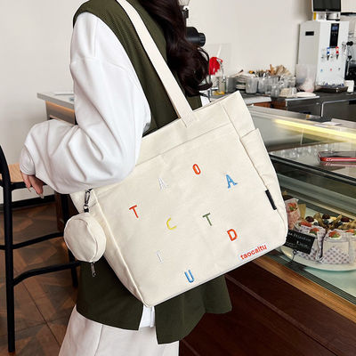 2023 Canvas Tote schoudertas voor zachte vrouw in medium 30-50cm aangepaste kleur