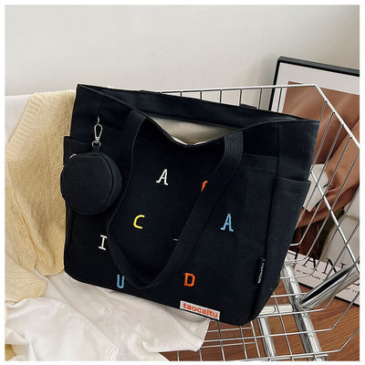 2023 Canvas Tote schoudertas voor zachte vrouw in medium 30-50cm aangepaste kleur