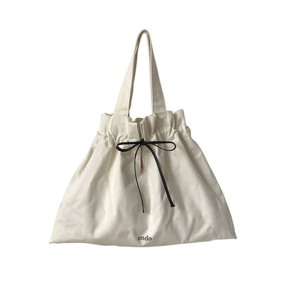 Polyester bekleding materiaal Custom logo gedrukt linnen katoen doek trekstreng Tote Bag