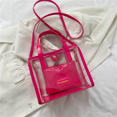 Nylon bekleding Acceptabel OEM/ODM Duidelijke PVC zakdoeken met gekleurd handvat
