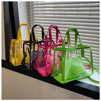 Nylon bekleding Acceptabel OEM/ODM Duidelijke PVC zakdoeken met gekleurd handvat