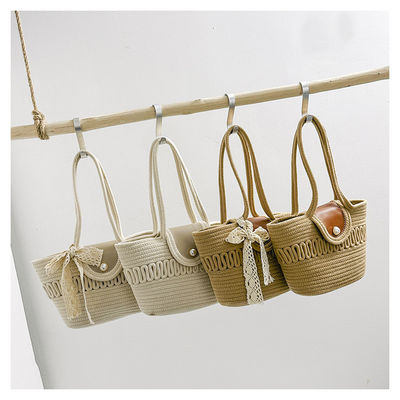 Geslachtsneutrale zomer strand borduurwerk stro Tote Bag voor aangepaste vrouwen