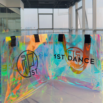 Custom logo holografische strandtas met sterkere handvat en ander patroon type