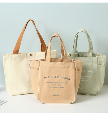 Gepersonaliseerde Kleur Plain Cotton Canvas Herbruikbare Vrouwen Shopping Tote Bag voor Middengrootte