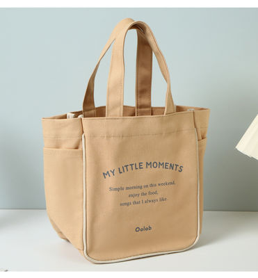 Gepersonaliseerde Kleur Plain Cotton Canvas Herbruikbare Vrouwen Shopping Tote Bag voor Middengrootte