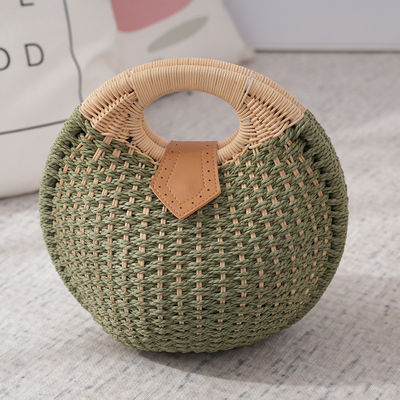 Vrouwen Zomer Natuurlijke Raffia Straw Bag Shell Shape Rattan Straw Tote voor strandvakantie