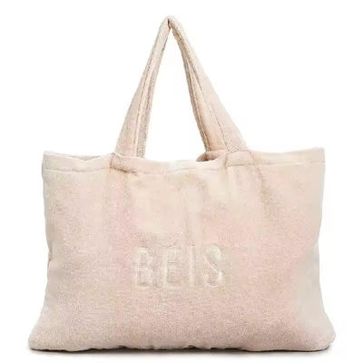 Vrouwen handdoek Tote Bag Custom geborduurd Grote Roze Terry Stof Draag Shopping Beach Bag