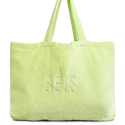 Vrouwen handdoek Tote Bag Custom geborduurd Grote Roze Terry Stof Draag Shopping Beach Bag
