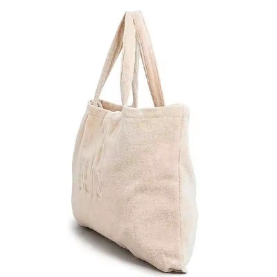 Vrouwen handdoek Tote Bag Custom geborduurd Grote Roze Terry Stof Draag Shopping Beach Bag