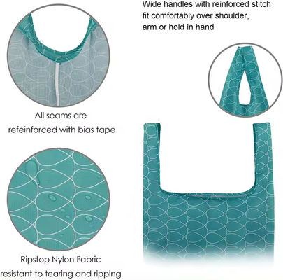 Eco-vriendelijke gerecyclede Ripstop Nylon waterdichte boodschappenzakjes met Soft-loop stijl