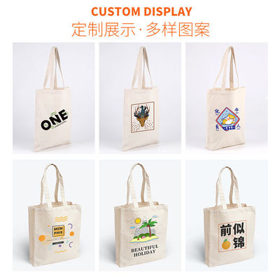 Aanpasbaar formaat Mode stijl Canvas Tote Bag ander patroon type Plain Custom Canvas Bag