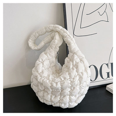 Gepersonaliseerde kleur winter katoen gepolsterd overdekte Sling Down Tote Bag voor vrouwen in de winter