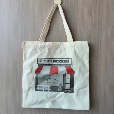 Canvas winkeltas met logo's Plain Custom Sublimation Blanks Witte polyester Tote Bag