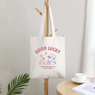 Canvas winkeltas met logo's Plain Custom Sublimation Blanks Witte polyester Tote Bag