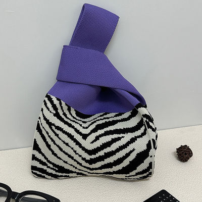 Mode Luxe Bloemen Patroon Mini Handtas Vrouwen Handtas Winkelen Schattige Gebreide Tote Bag