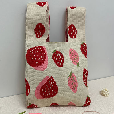 Mode Luxe Bloemen Patroon Mini Handtas Vrouwen Handtas Winkelen Schattige Gebreide Tote Bag