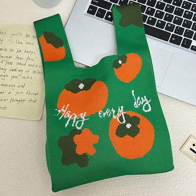 Mode Luxe Bloemen Patroon Mini Handtas Vrouwen Handtas Winkelen Schattige Gebreide Tote Bag