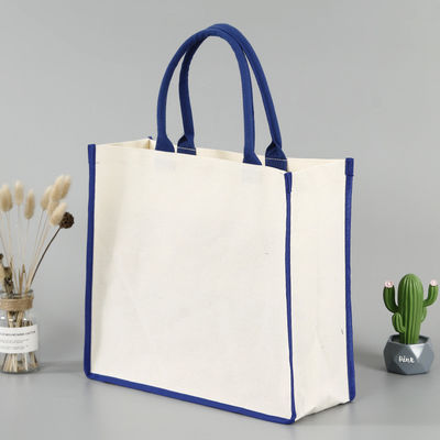 Gepersonaliseerde Tote Bag Blank Square Bottom Cotton Canvas Shopping Handbag voor reclame
