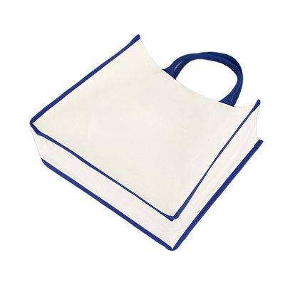 Gepersonaliseerde Tote Bag Blank Square Bottom Cotton Canvas Shopping Handbag voor reclame