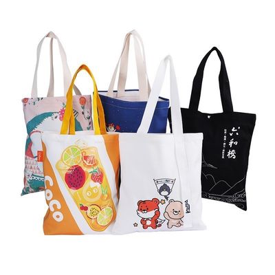 Nieuwste modieuze printpatroon Custom handgemaakte blanco katoenen doek Tote zak met logo