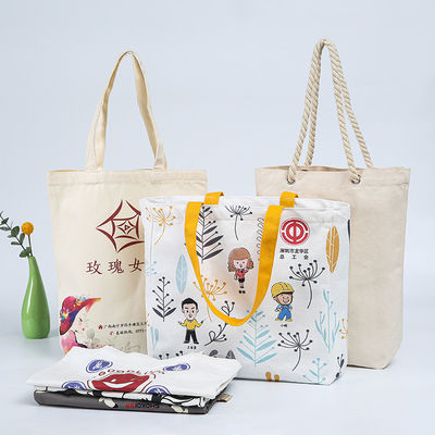 Nieuwste modieuze printpatroon Custom handgemaakte blanco katoenen doek Tote zak met logo