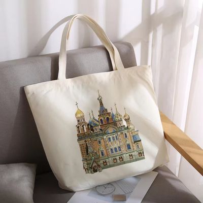 Promotie Custom Shoulder Duurzaam Cotton Canvas Shopping Tote Bag met grote capaciteit