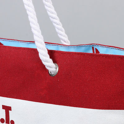 Striped Handheld Canvas Bags Customized Tote Bag Shopping Bags met logo
