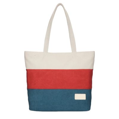 Winkelen Strandboot Onderste vorm Top Handle Handtas Gestript Tote Bags Eco Friendly Cotton Canvas