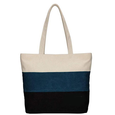 Winkelen Strandboot Onderste vorm Top Handle Handtas Gestript Tote Bags Eco Friendly Cotton Canvas