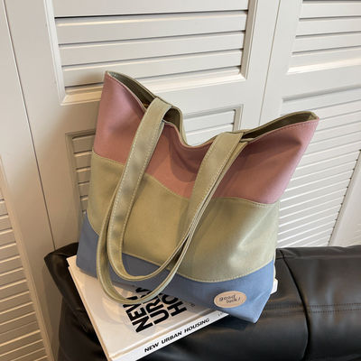 Winkelen Strandboot Onderste vorm Top Handle Handtas Gestript Tote Bags Eco Friendly Cotton Canvas