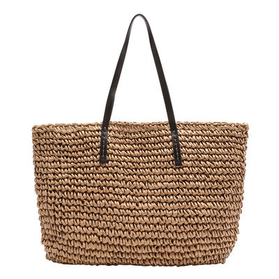 Gepersonaliseerde Kleur Vrouwen Schouder Mesh Grote Handtas Straw Beach Tote Bag voor het dagelijks leven