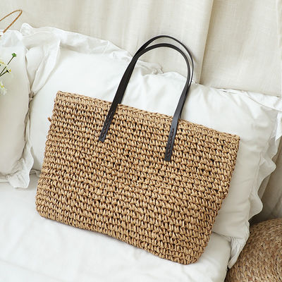 Gepersonaliseerde Kleur Vrouwen Schouder Mesh Grote Handtas Straw Beach Tote Bag voor het dagelijks leven