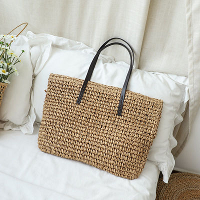 Gepersonaliseerde Kleur Vrouwen Schouder Mesh Grote Handtas Straw Beach Tote Bag voor het dagelijks leven