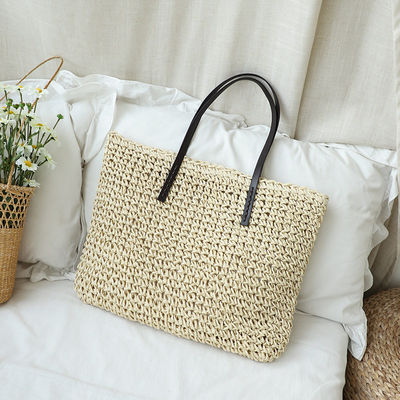 Gepersonaliseerde Kleur Vrouwen Schouder Mesh Grote Handtas Straw Beach Tote Bag voor het dagelijks leven