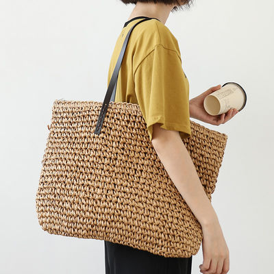 Gepersonaliseerde Kleur Vrouwen Schouder Mesh Grote Handtas Straw Beach Tote Bag voor het dagelijks leven