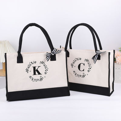 Winkeltasjes Op maat Kleur Grote Tote Canvas Tas met Gepersonaliseerde Ontwerp Letter
