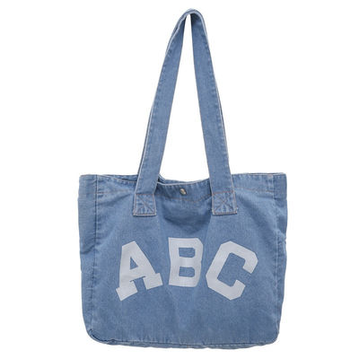 Custom Printing Denim Woven Beach Bag met Soft-Loop Style en OEM/ODM Acceptatie
