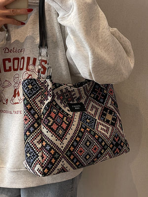 Print Patroon Printed Canvas Shopping Bag Duurzame Tote Wandtapijt Bag voor promotie
