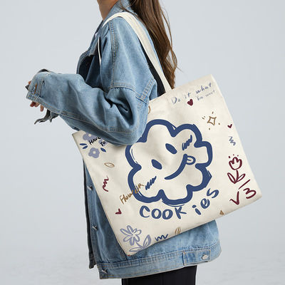 Nieuwste modieuze stijl aangepaste logo katoenen doek Tote Bag met rits promotie