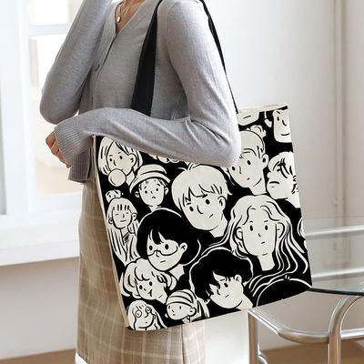 Nieuwste modieuze stijl aangepaste logo katoenen doek Tote Bag met rits promotie