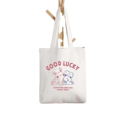 Dagelijks leven Custom Printed Logo Cotton Canvas Tote Bag Opvouwbare Herbruikbare Winkeltas