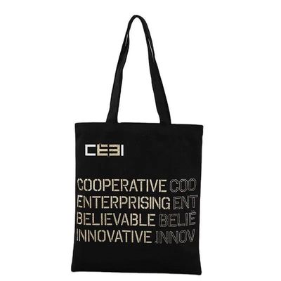 Gedrukt biologisch katoenen doek Tote Bag Grote herbruikbare winkeltas met aangepast logo
