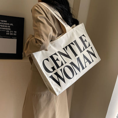 OEM/ODM Acceptabele natuurlijke katoen heavy duty canvas tote bag met zak en rits