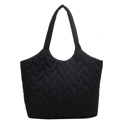 Herbruikbare cadeautjes Winter Quilted Puffy Puffer Tote Bag voor vrouwen Custom Logo Printed