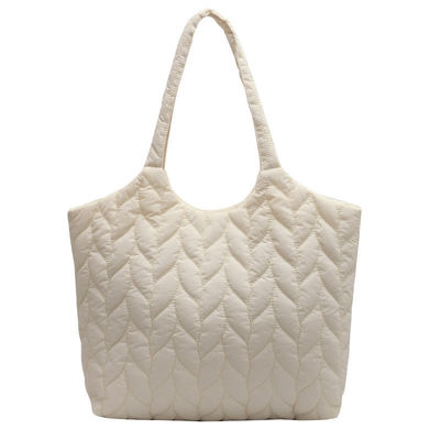 Herbruikbare cadeautjes Winter Quilted Puffy Puffer Tote Bag voor vrouwen Custom Logo Printed