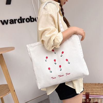 Gepersonaliseerde kleur Eco-vriendelijk Recycled Grote winkeltas Canvas Katoenen Tote Bags