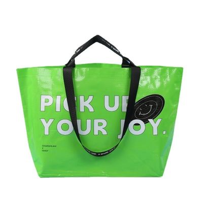 Geschenken voor alle seizoenen vouwbare gelamineerde PP-geweven tas met aangepaste logo-drukdiensten