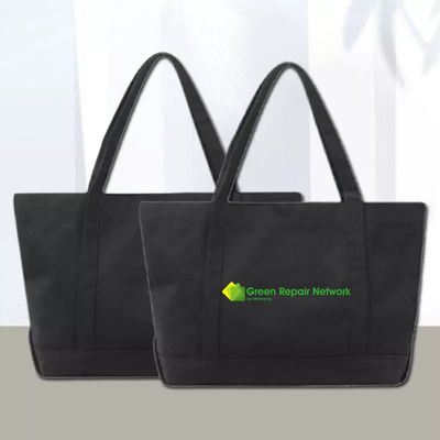 Dagelijks schoolleven Custom Print Logo Herbruikbaar Gewoon Zwart Vriendelijk Katoen Canvas Tote Bag