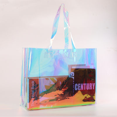 Medium Jute Custom PVC Laser Bag voor Recycled Plastic Transparent Holographic Shopping